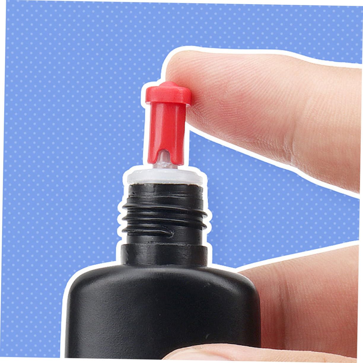 Didiseaon 300 Piezas Aguja De Pegamento Para Pestañas Suministros De Pestañas Aguja De Bloqueo De Botella De Pegamento Pasador De Pegamento De Pestañas Agujas De Bloqueo El Plastico Rojo