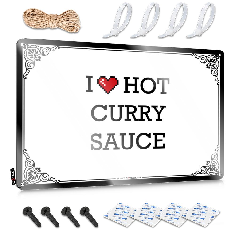 Tin Sign Rv Bathroom Accessories Barn Shabby Chic Reusable I Love Hot Curry Sauce - Easy To Hang Art(30X40CM)