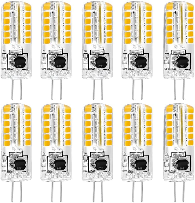High Voltage 100V-265V G4 LED 3W (Not Low Voltage 12V), 20W 120V G4 Halogen Bulb Equivalent, 3000K Warm White, Non-Dimmable JC Bi-Pin Base Light Bulb,10-Pack