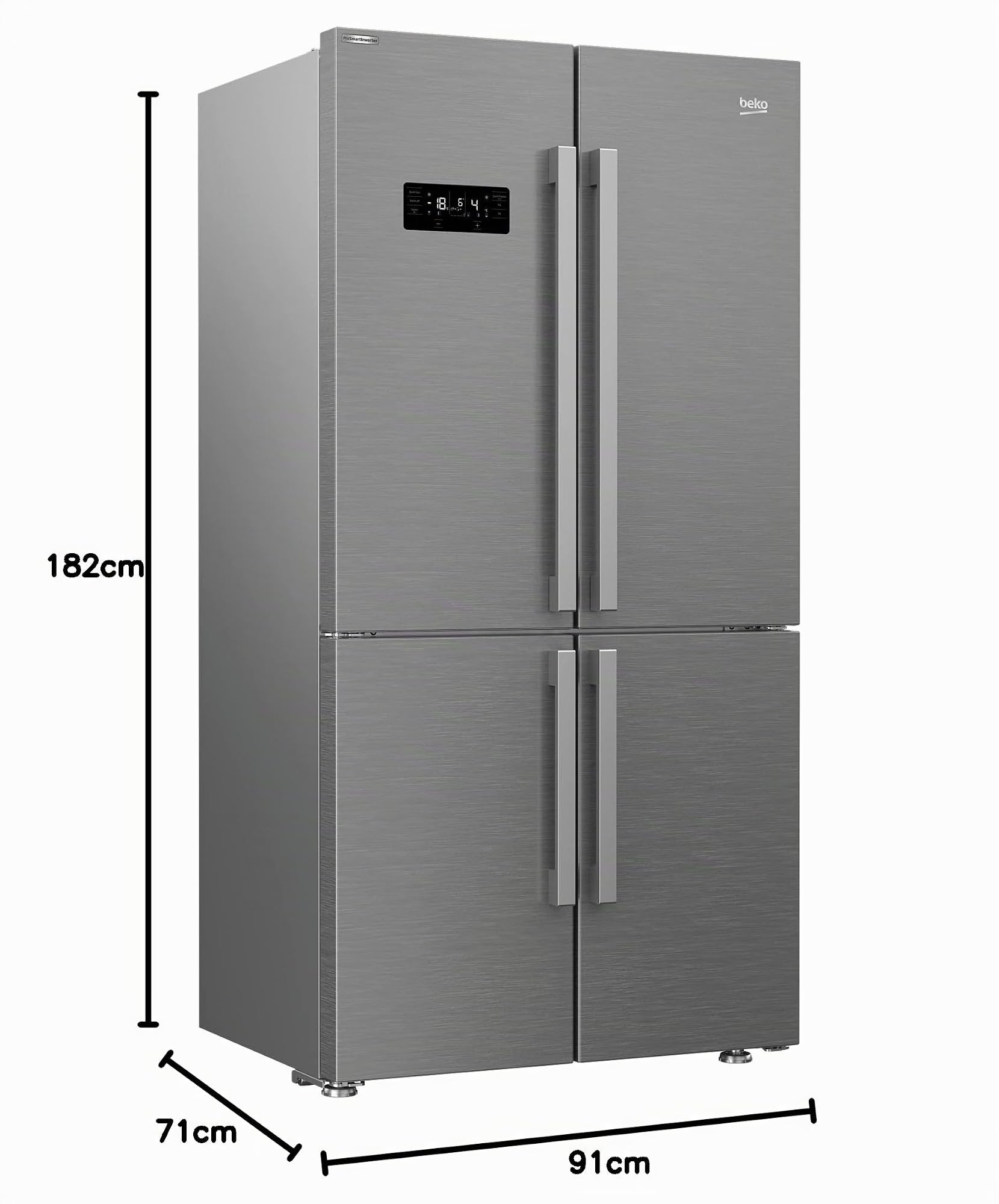 Beko GN1416231ZXN nevera puerta lado a lado Independiente Acero inoxidable 541 L A+