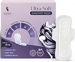 Flawsome Sanitary Pads for GIrls and Women | Rash Free Pad | Ultra Soft Pads | 100% Organic Cotton | Size-XL (Pack of 20-XL)