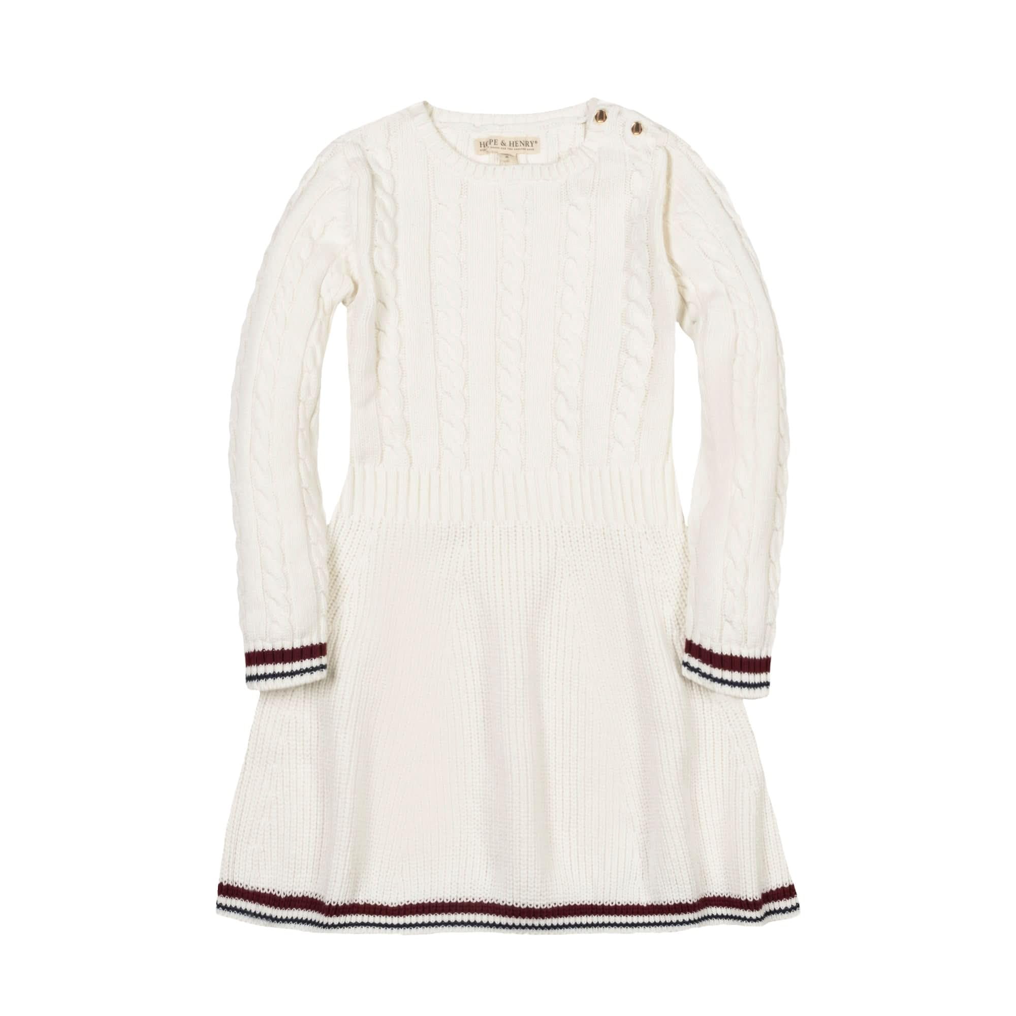 Hope &amp; Henry Girls' Organic Ruffle Bodice Sweater Dress | GOTS Certified