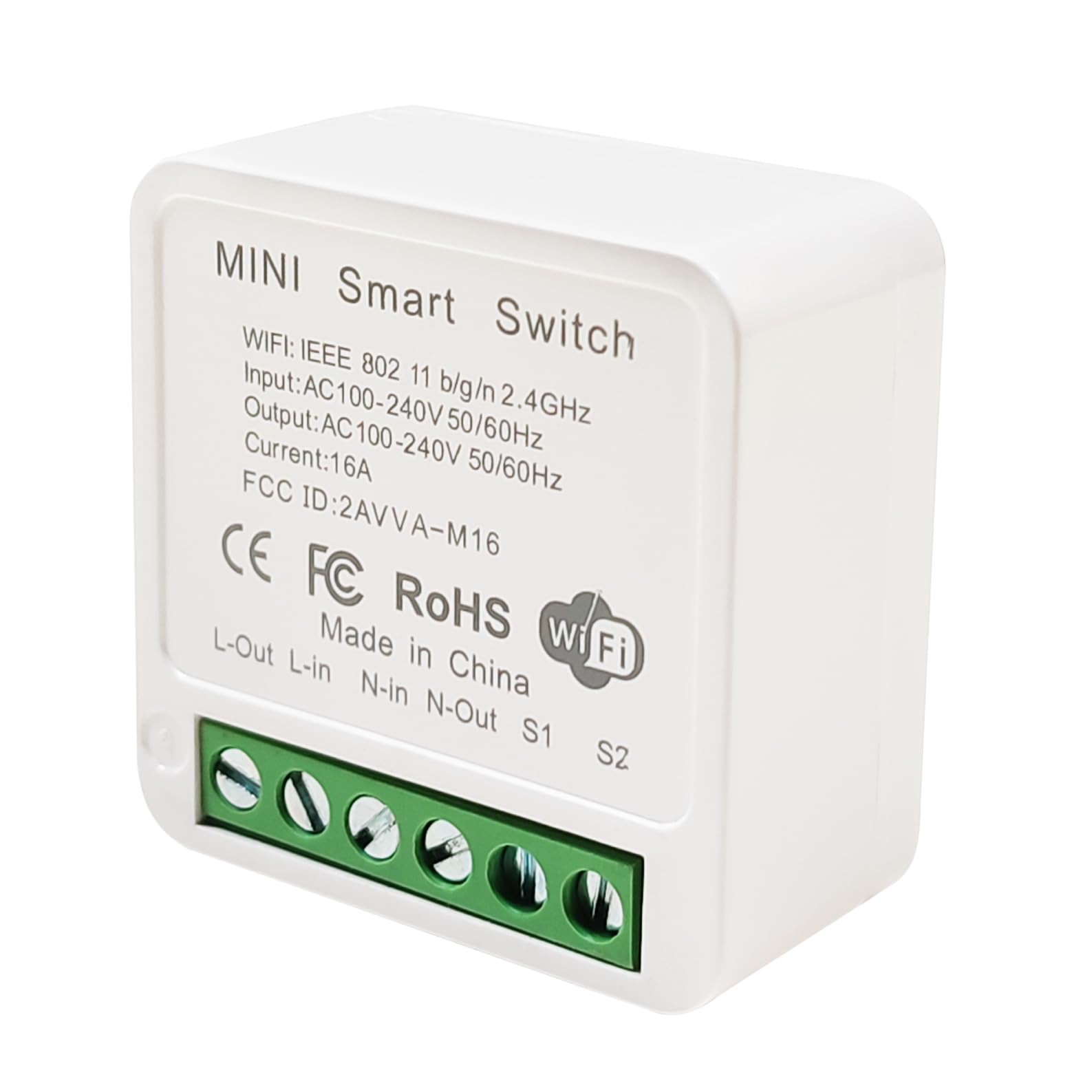LED ATOMANT Mini WiFi Switch Relay Module, with NEUTR, Compatible with Alexa, Google Home and Smart Life, Idoneo LED (400w), 2 Channels
