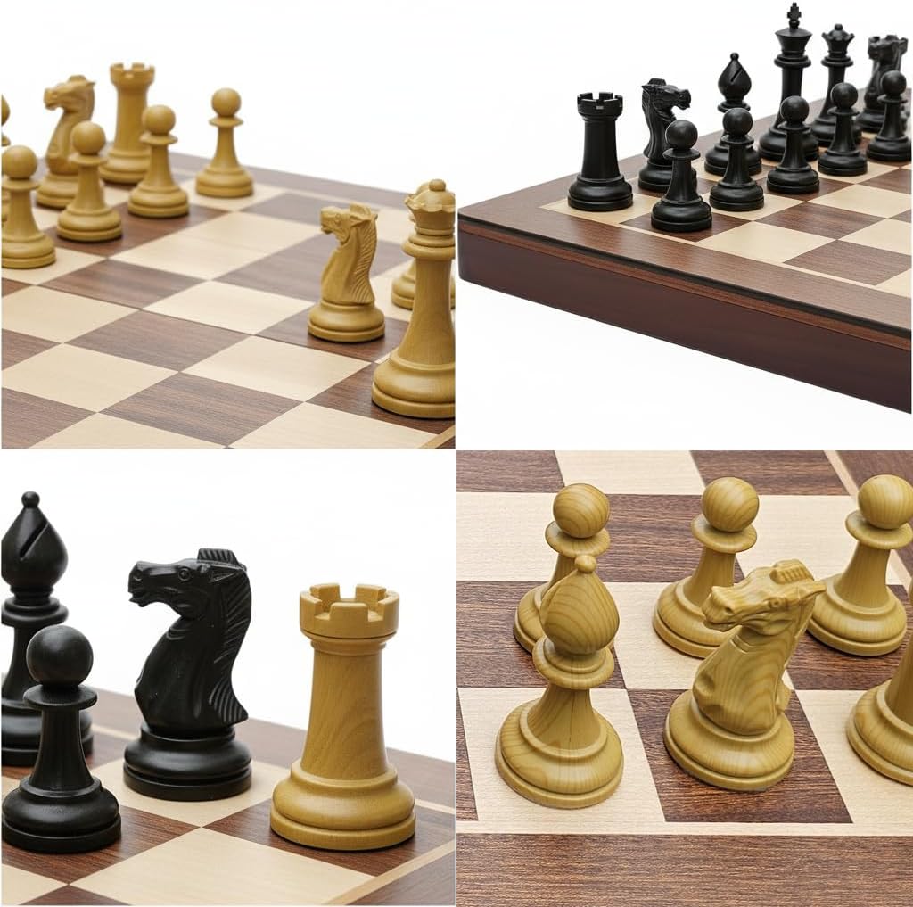 18 Inch Folding Large Chess Set with High Polymer Weighted Standard Chess Pieces for Family Vintage Board Games Chess Set for Adults and Kids Chess Enthusiasts - Image 3