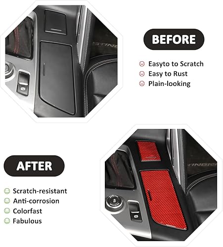 Miniatura 2 de Soporte para reposabrazos de fibra de carbono suave para almacenamiento de tazas, panel de engranajes, cubierta protectora, moldura de molduras,