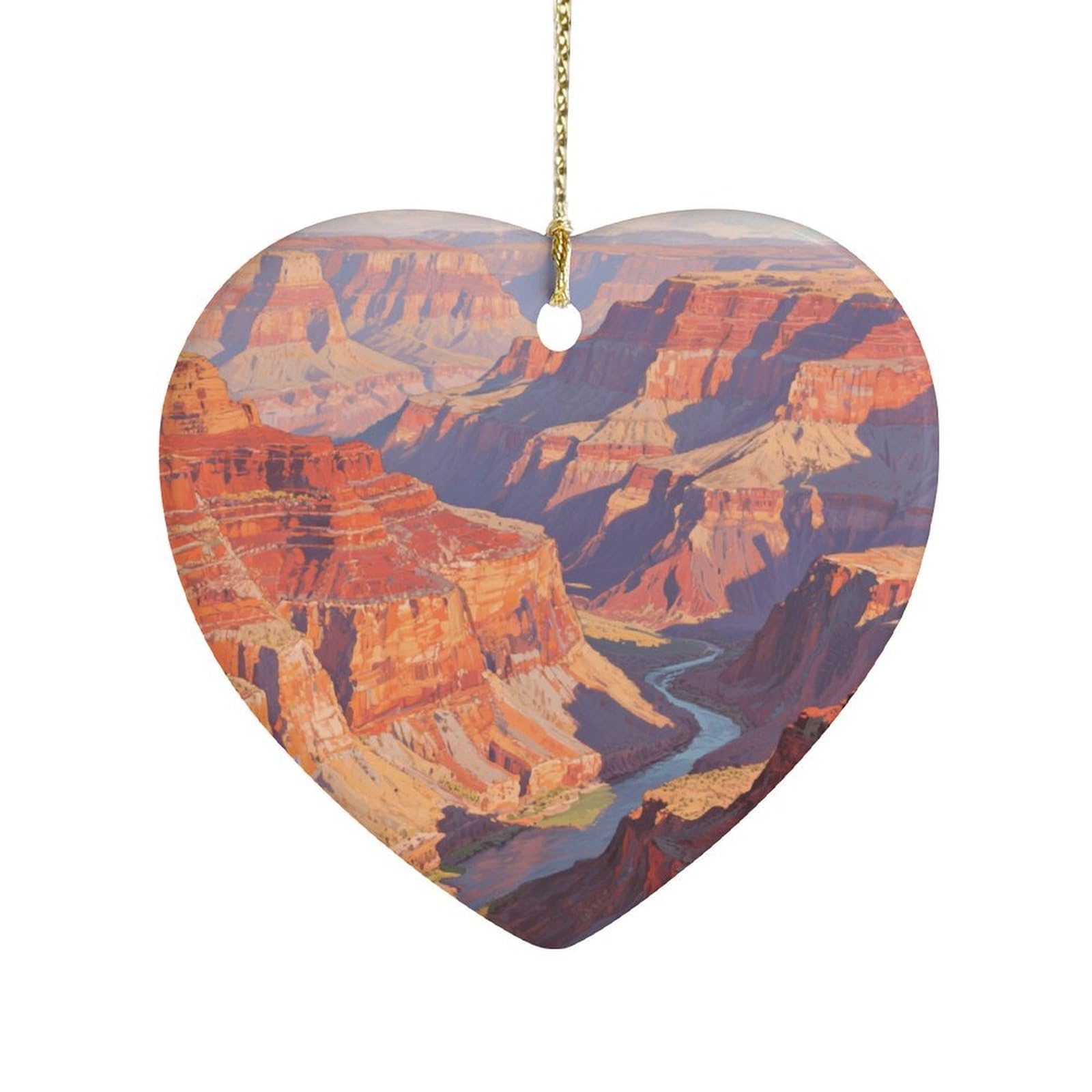 Fekiloot Style Grand Canyon Landforms Ceramic Ornament Home Decor Keepsake