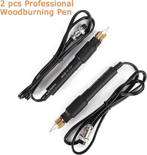 Miniatura 2 de TOPCHANCES 110V 60W profesional máquina de pirografía de madera para madera cuero, regalo de Navidad (pantalla de puntero)