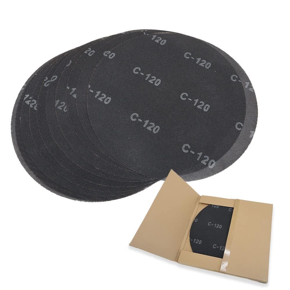 QZATACAEN 430mm(17") Zentimeter Sanding Screen Discs, 120 Grit Silicon Carbide Mesh Sanding Disc for Hardwood Floors - Image 2