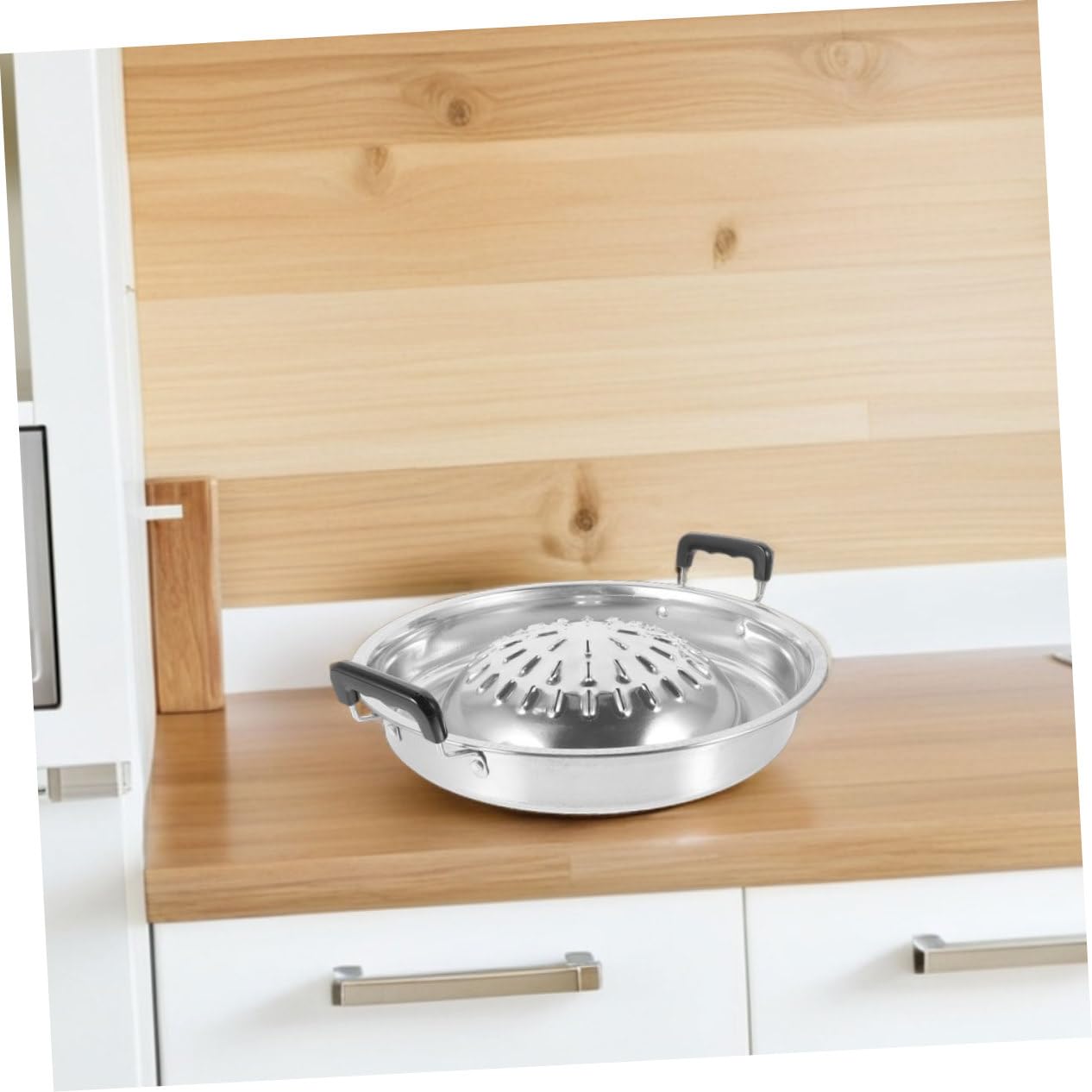 Sartén para Parrilla Redonda de Aluminio, 2 Piezas, Plata
