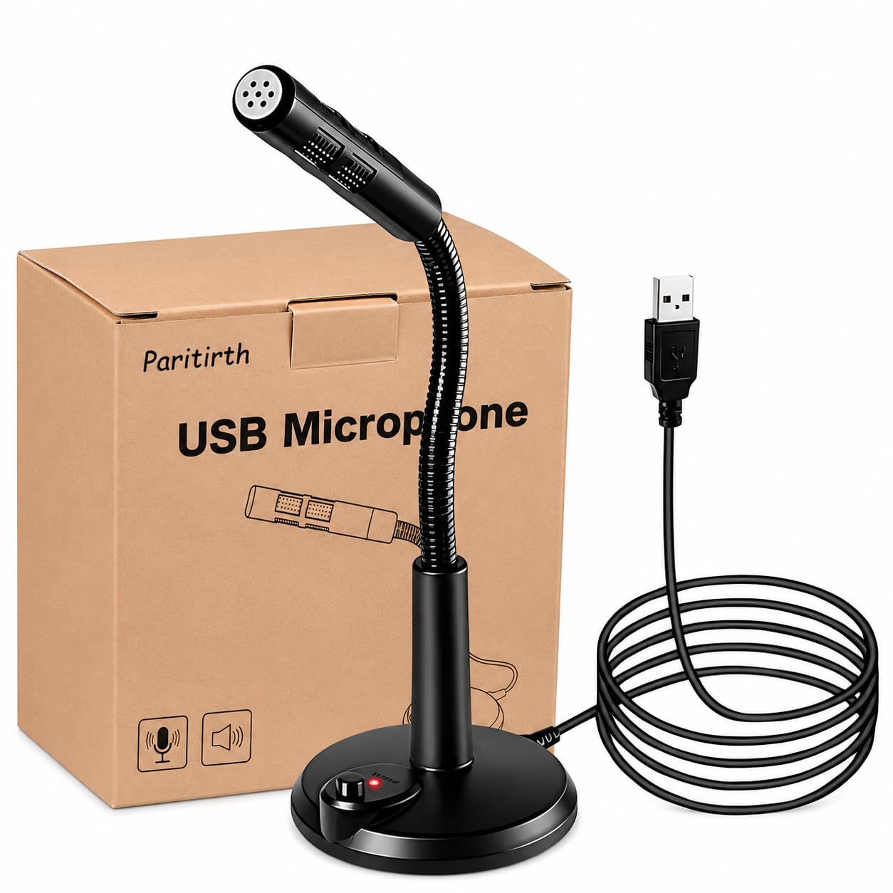USB Desktop Microphone with Flexible Gooseneck, Noise Reduction, Mute Button, Plug & Play Condenser Mic for PC, Laptop, Video Calls, Online Classes, Recording & Gaming-image-39