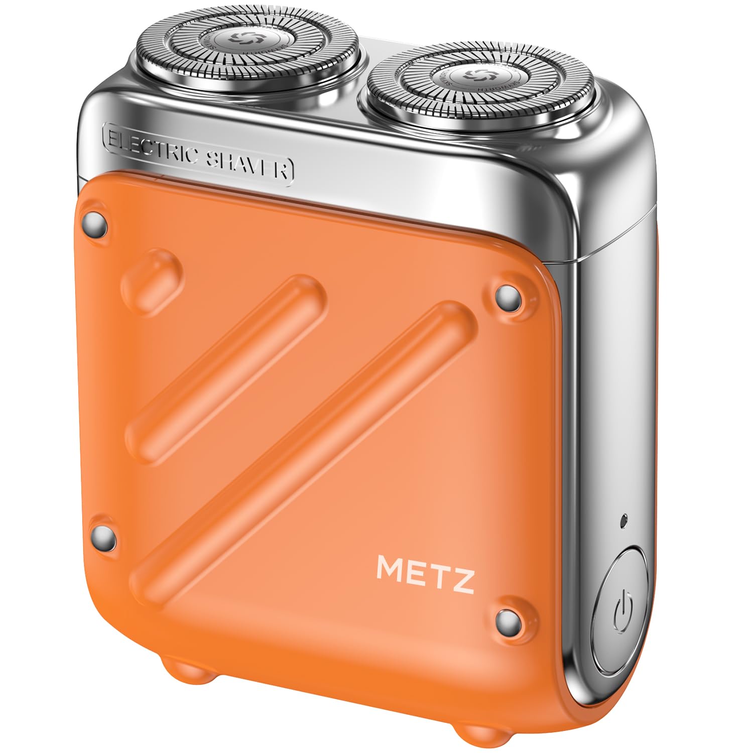 【2026改良型】METZ (メッツ) ひげそり 電動シェーバー メンズ シェーバー 小型 電気シェーバー 髭剃り 電動 しぇーばー 男性 ひげ剃り コンパクト 回転式 トラベル 携帯 旅行 軽量 持ち運び type-c充電式 乾湿両用 IPX7防水 収納ケース付き 出張 彼氏 誕生日 プレゼント (オレンジ)