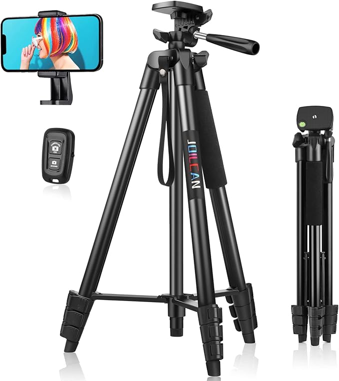 JOILCAN Phone Tripod for iPhone 63inch/161cm, Aluminum Extendable