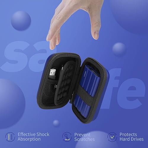 Miniatura 4 de YINKE Funda de transporte compatible con Samsung T7 ShieldT7T7 Touch SSD portátil USB 3.2 1 TB, 2 TB, 500 GB, EVA duro portátil de almacenamiento de