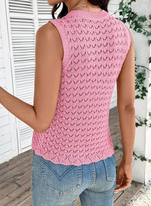 Dokotoo Sleeveless Sweater Tops for Women 2026 Crochet Tank Top Summer Clothes Beach Vacation Outfits Resort Wear - Image 2
