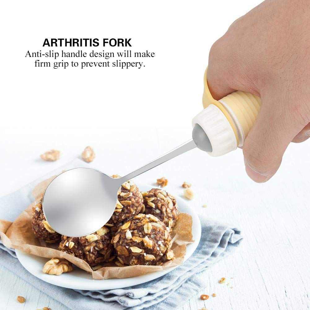 Cuchara para discapacitados Artritis Elder Alimentación Utensilios de Alimentación Extraíble Flexible Giratorio Comer Vajilla Mango Antideslizante (Spoon)