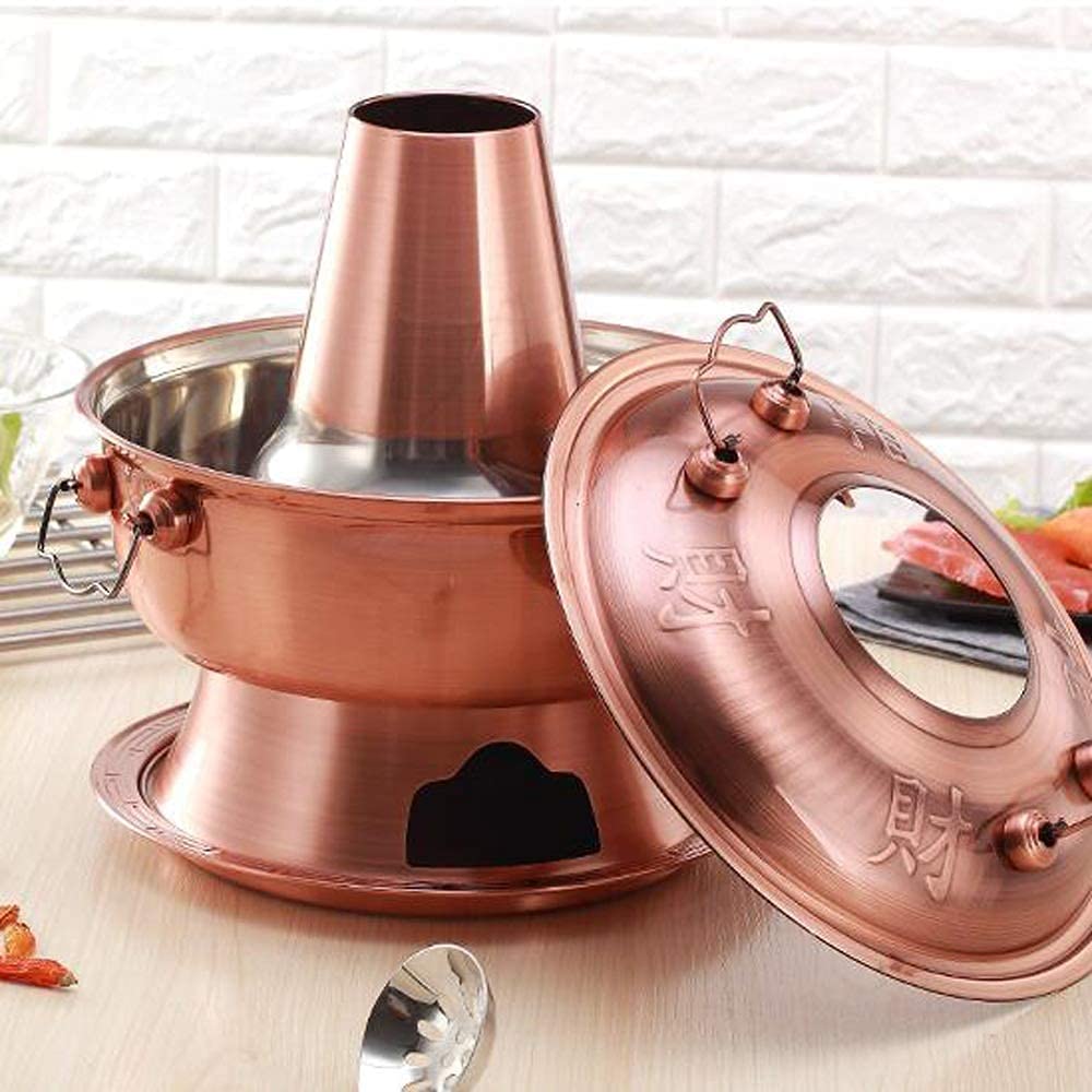 Chiński Tradycyjny Hotpot, Gorący Kociołek Mongolski Gorący Kociołek, Gorący Kociołek z Czystej Miedzi, Gorący Kocioł z Węglem drzewnym, Zewnątrz Garnek Węglowy, Chińska Zupa ，Hotpot miedzian
