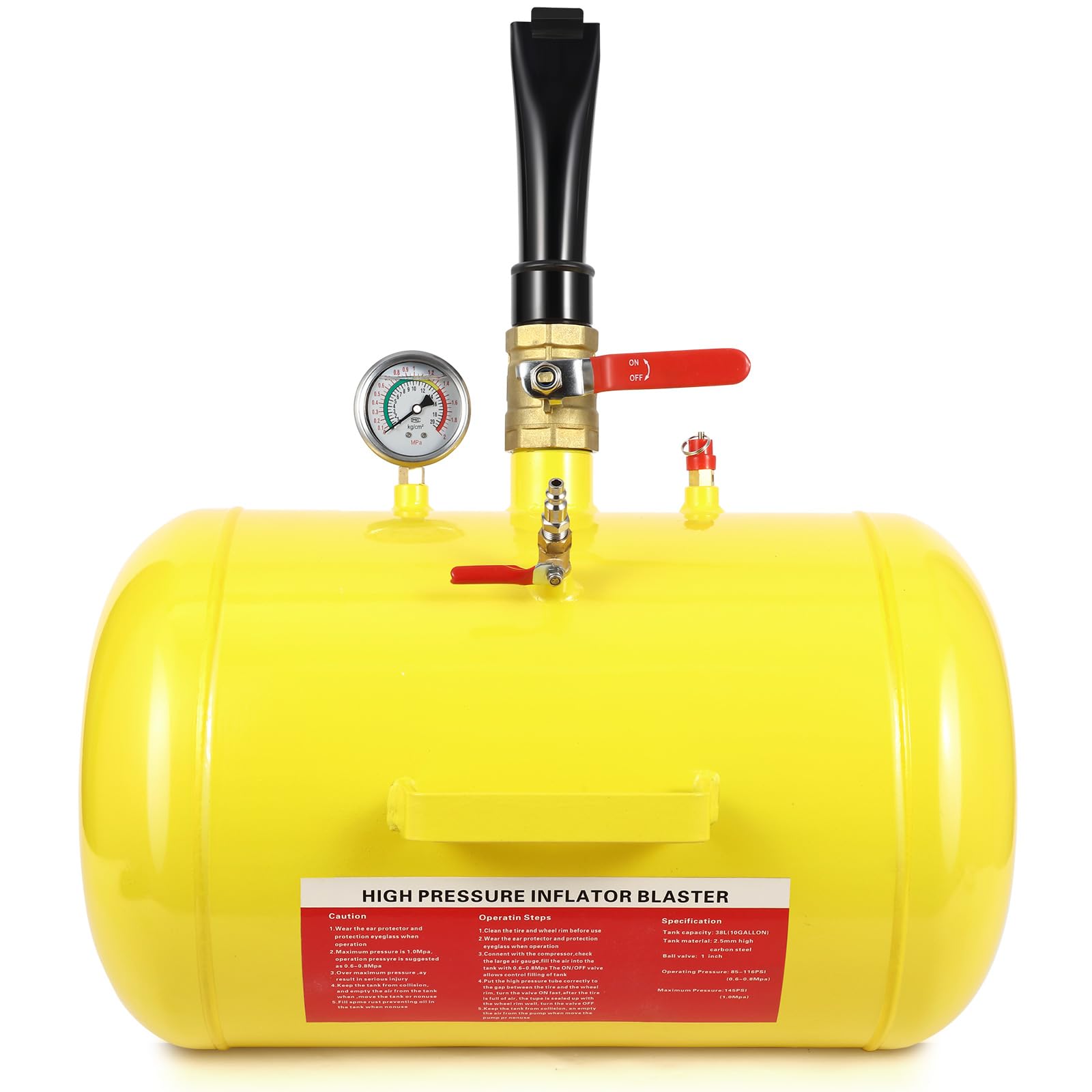5 Gallon Air Tire Bead Blaster Seater with Pressure Gauge & Handle, 145 PSI Max Seating Tool Tire Inflator Tank for Car Truck ATV Tires Up to 24.5 Inches
