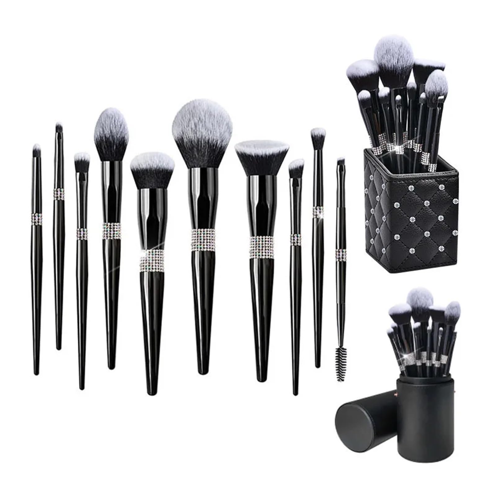 10-teiliges/12-teiliges Diamant-Make-up-Pinsel-Set, professionelle Foundation, Rouge, Lidschatten, Augenbrauen, Concealer, Make-up-Pinsel-Tools(10pcs diamond bucket)