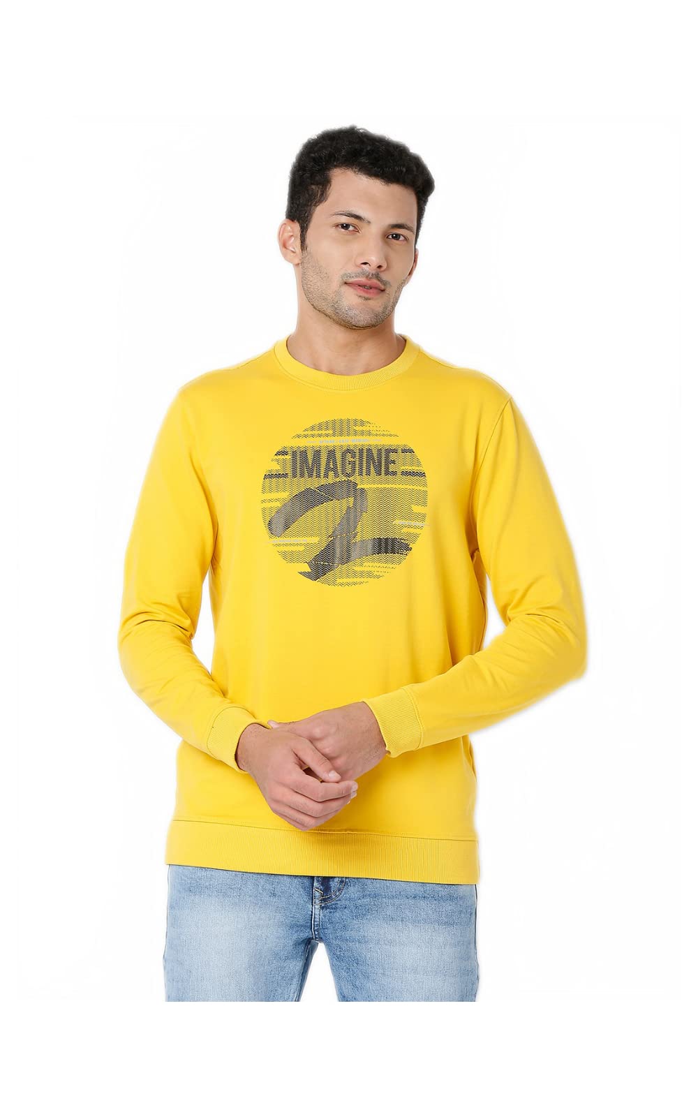 Blended Printed Slim Fit Round Neck Sweat Shirt for Men-image-11