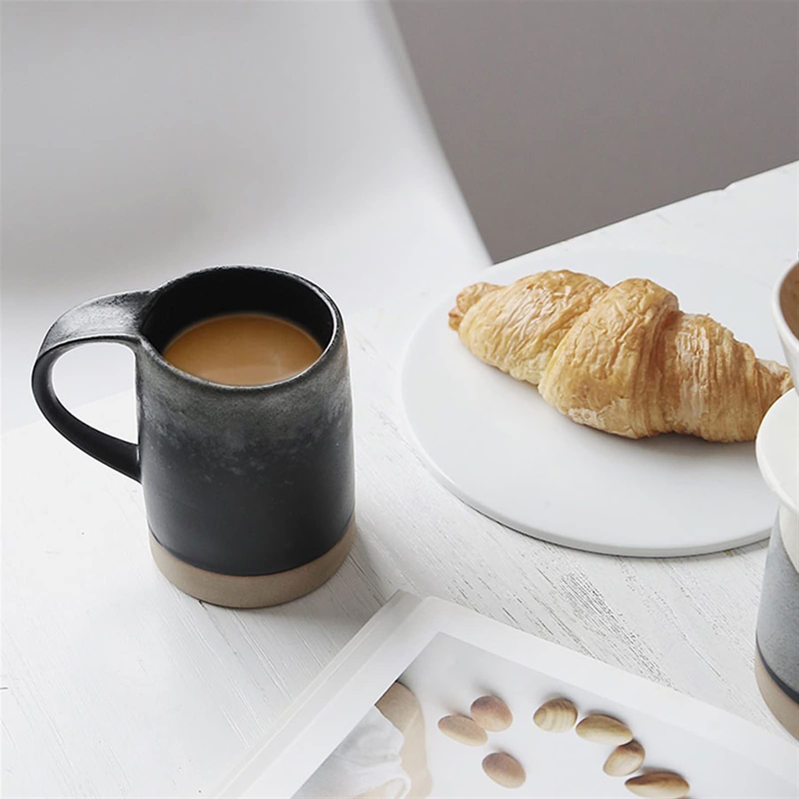 Tazza da caffè in ceramica | Home Office grigio oro 400 ml: tè e caffè(Gray)