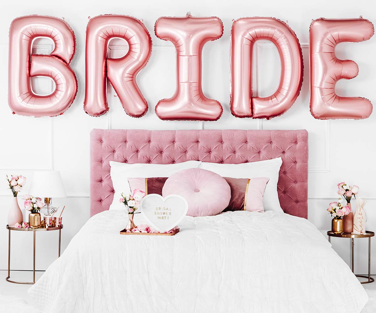 Set Decorazioni Addio Al Nubilato Bohéme Rosa E Oro Rosa: Ventagli, Pompon, Lanterne, Striscione 'Bride To Be' E Ghirlande - 4