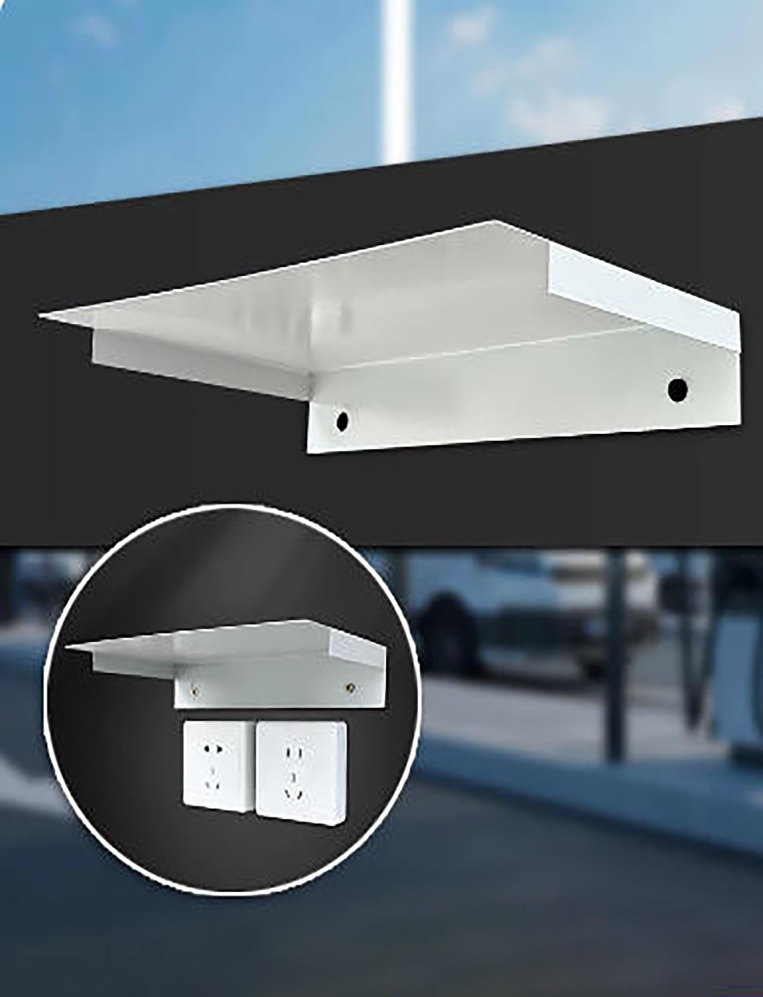 Copertura impermeabile per stazione di ricarica in acciaio inox, protezione dalla pioggia universale per veicoli elettrici, 405 x 300 mm