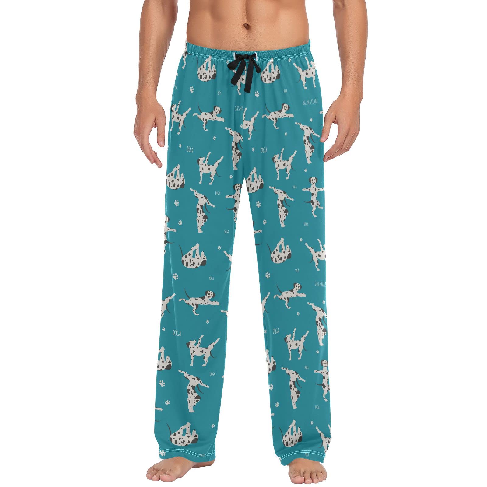 KWQDOZF Multi- Dalmatian Pajama Pants Mens Sleep Lounge Pants Pjs Bottoms with Pockets
