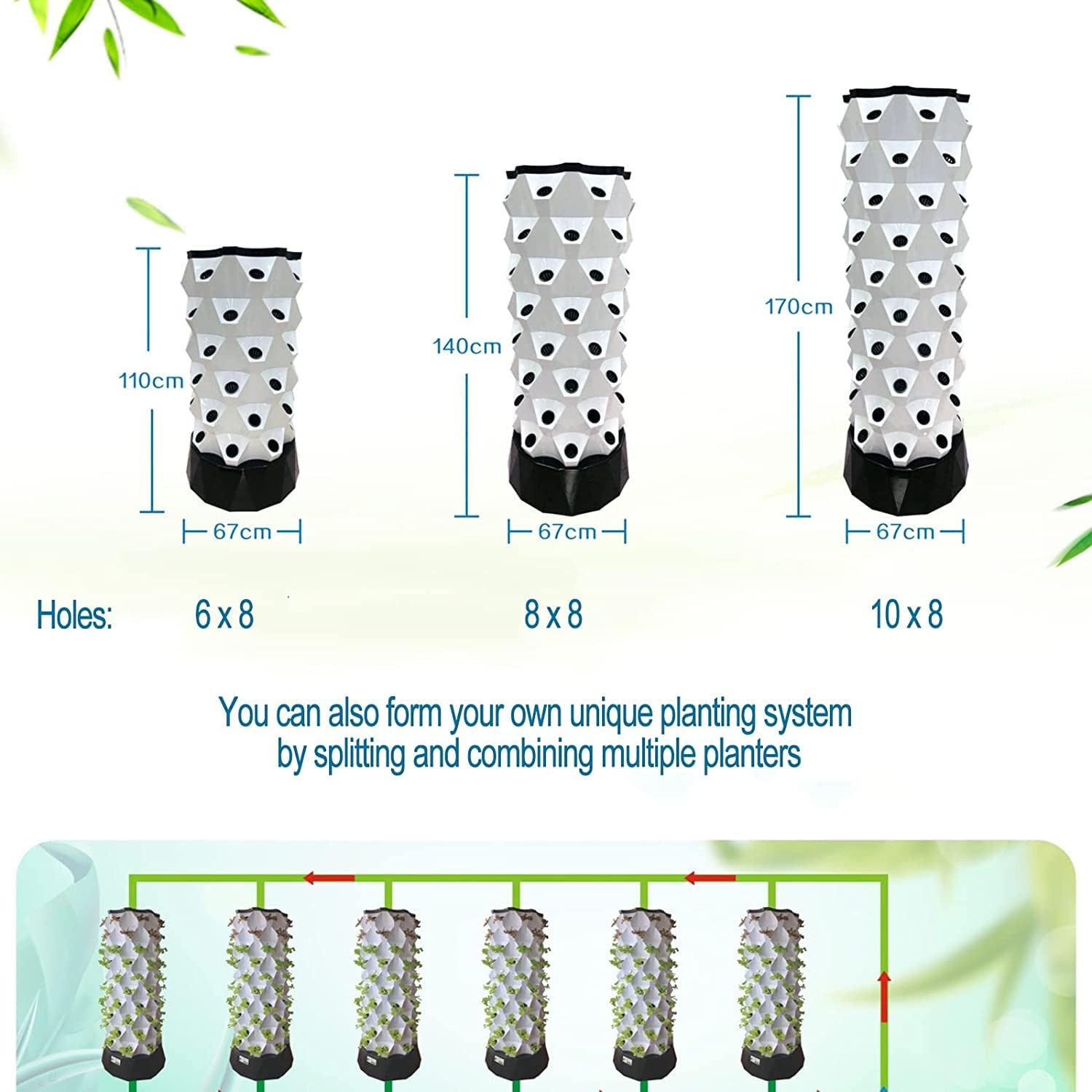 Kit de sistema hidropónico, configuración completa de jardinería interior para hierbas, frutas y verduras