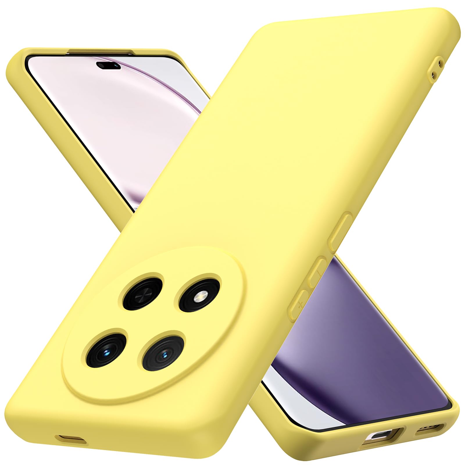 Byvuwiay Cover per Honor Magic7 Lite 5G Case, Morbida Silicone Liquida TPU Protettivo Ultra Slim Antiurto - Giallo