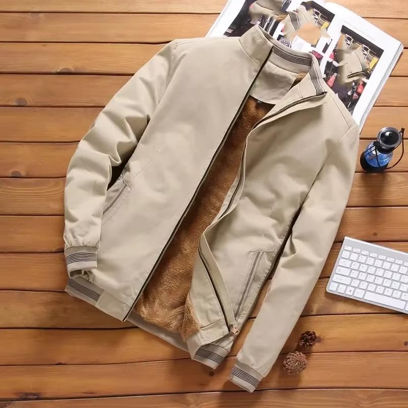 Autumn and Winter Men's Zippered Thick Casual Baseball Jacket, Pilot Jacket3