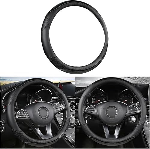 BESULEN Funda de cuero para volante de automóvil, antideslizante y transpirable para hombres y mujeres, universal de 15 pulgadas, protector para la