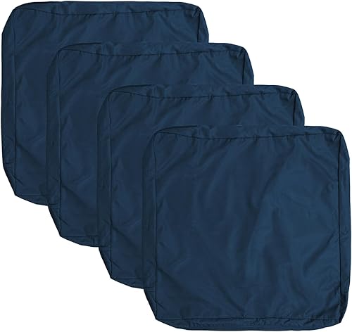 Parkerly Juego de 4 fundas de cojín de repuesto, impermeables, duraderas, para interiores, antideslizantes, lavables, con cremallera (24 x 22