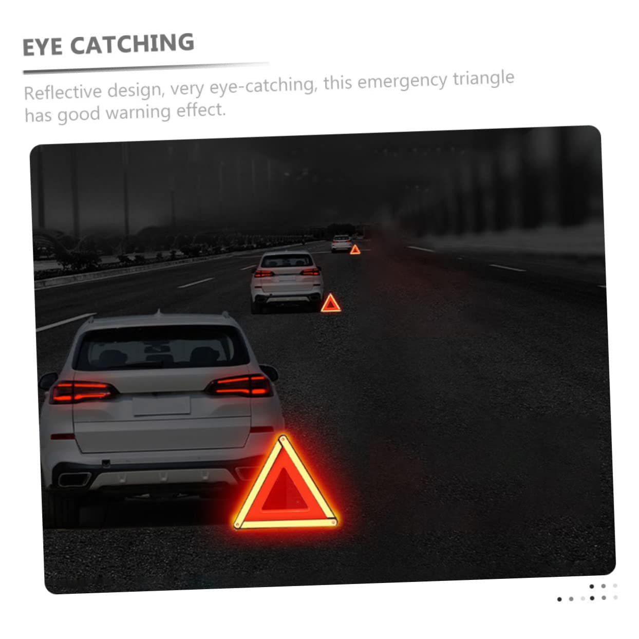 Triangolo di Plastica in Rosso Emergenza Riflettente per Auto | Segnale Stradale Pieghevole, Supporto Stabile, Effetto Visivo Evidente, Uso in Caso di Guasto su Strada