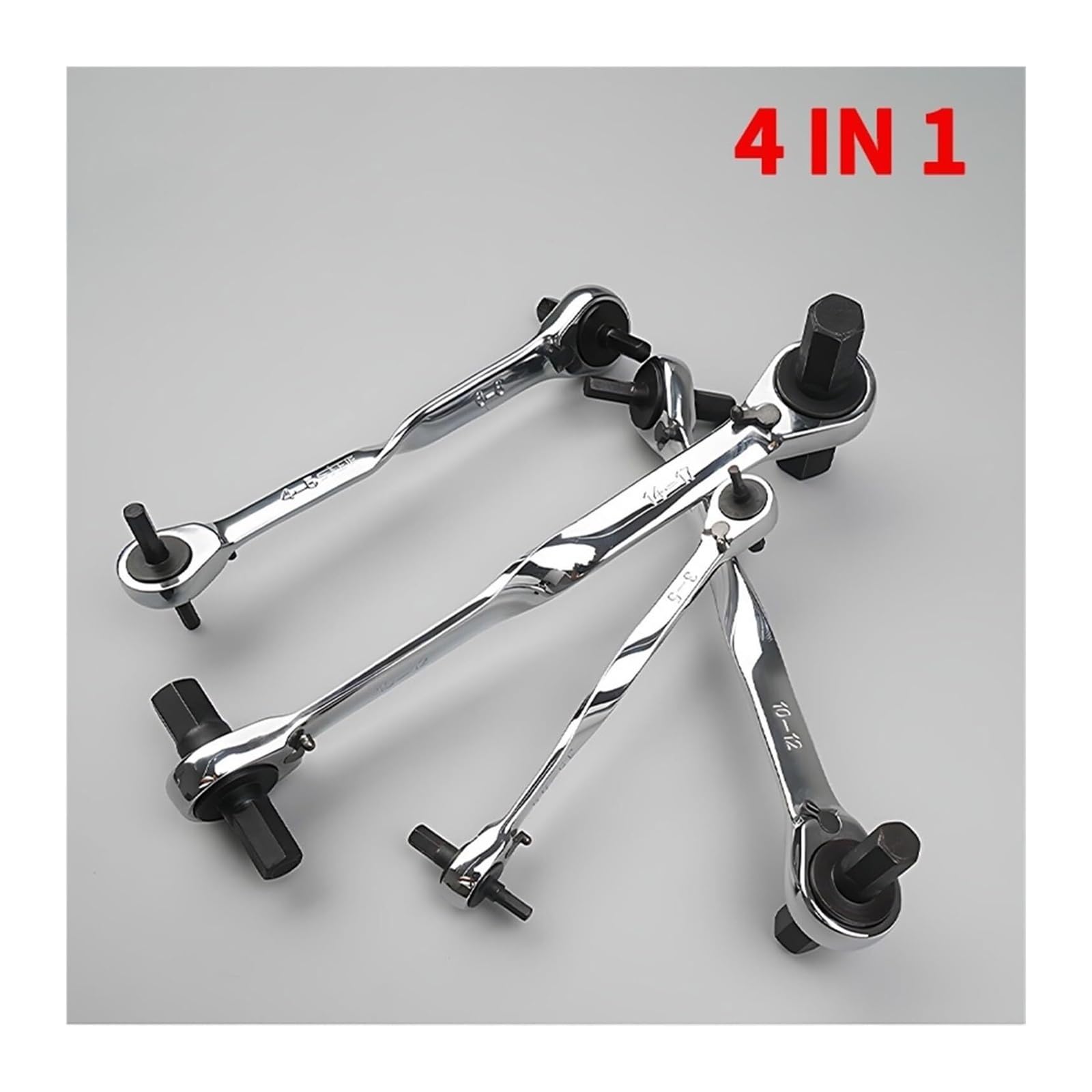Jeu de clés hexagonales - 4 tailles - Clé à cliquet pour réparation de vélo, moto et meubles