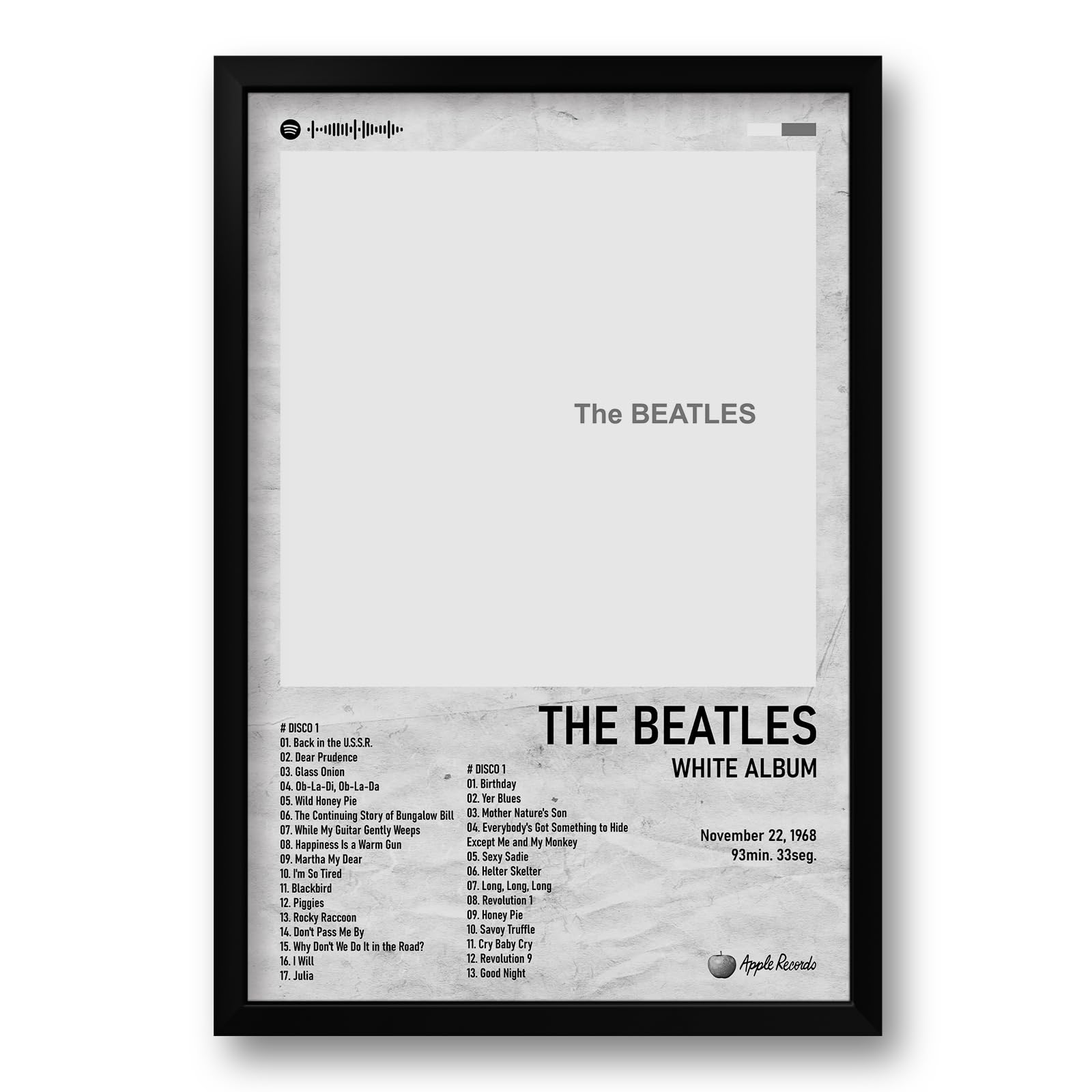 Quadro Spotify White Album - The Beatles - 40x60cm | Amazon.com.br