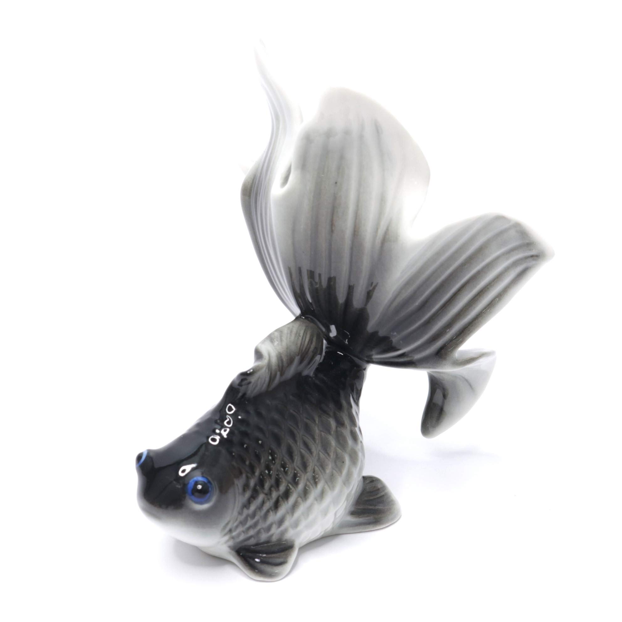 Amazon.co.jp: 金魚 オブジェ 陶器製 置物 ペア 黒 赤 おしゃれ