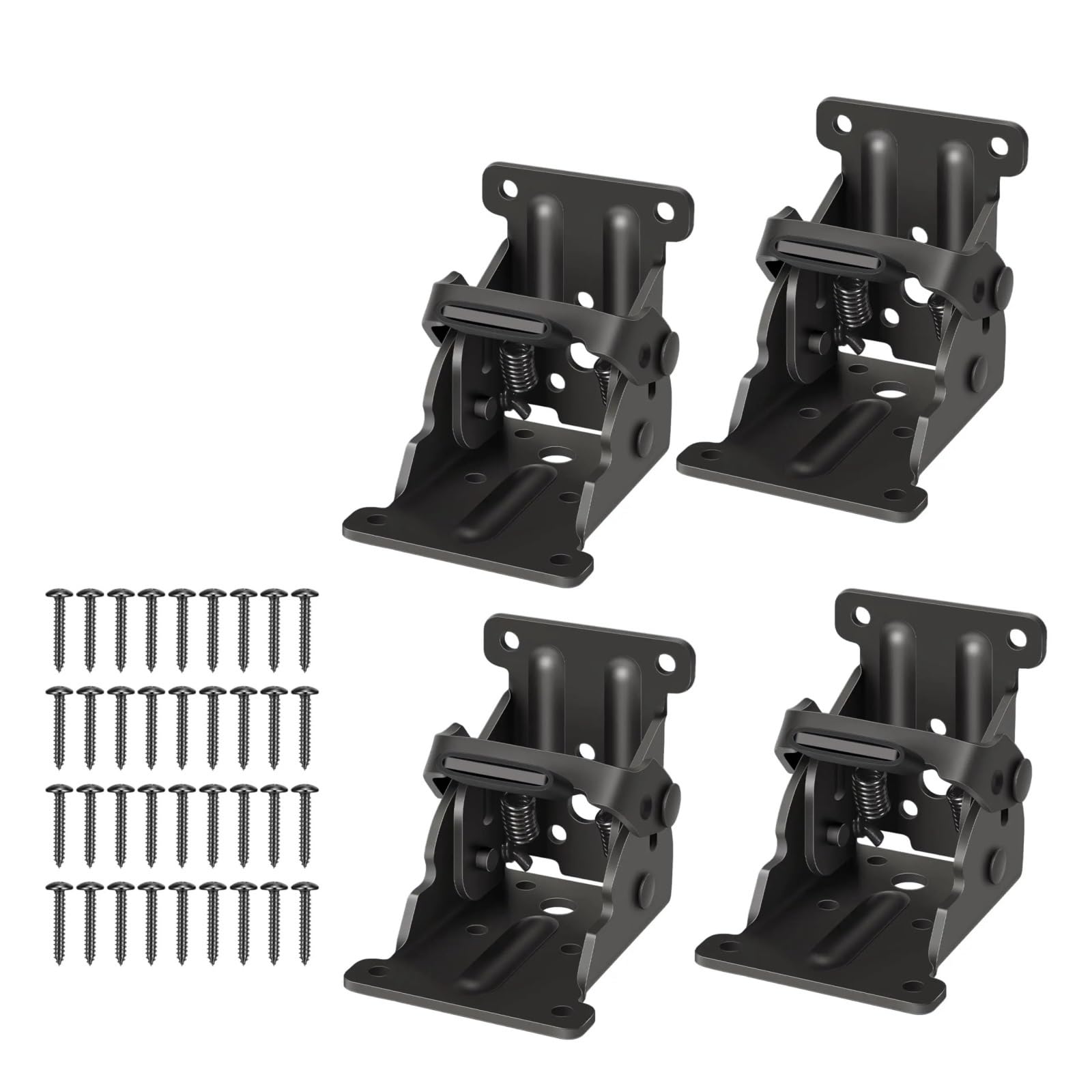Cbtyacvlp Black-4Pc Folding Leg Hinge Bracket 0-90-180 Degree Foldable Support Self-Locking With Screws(Black-4Pc)