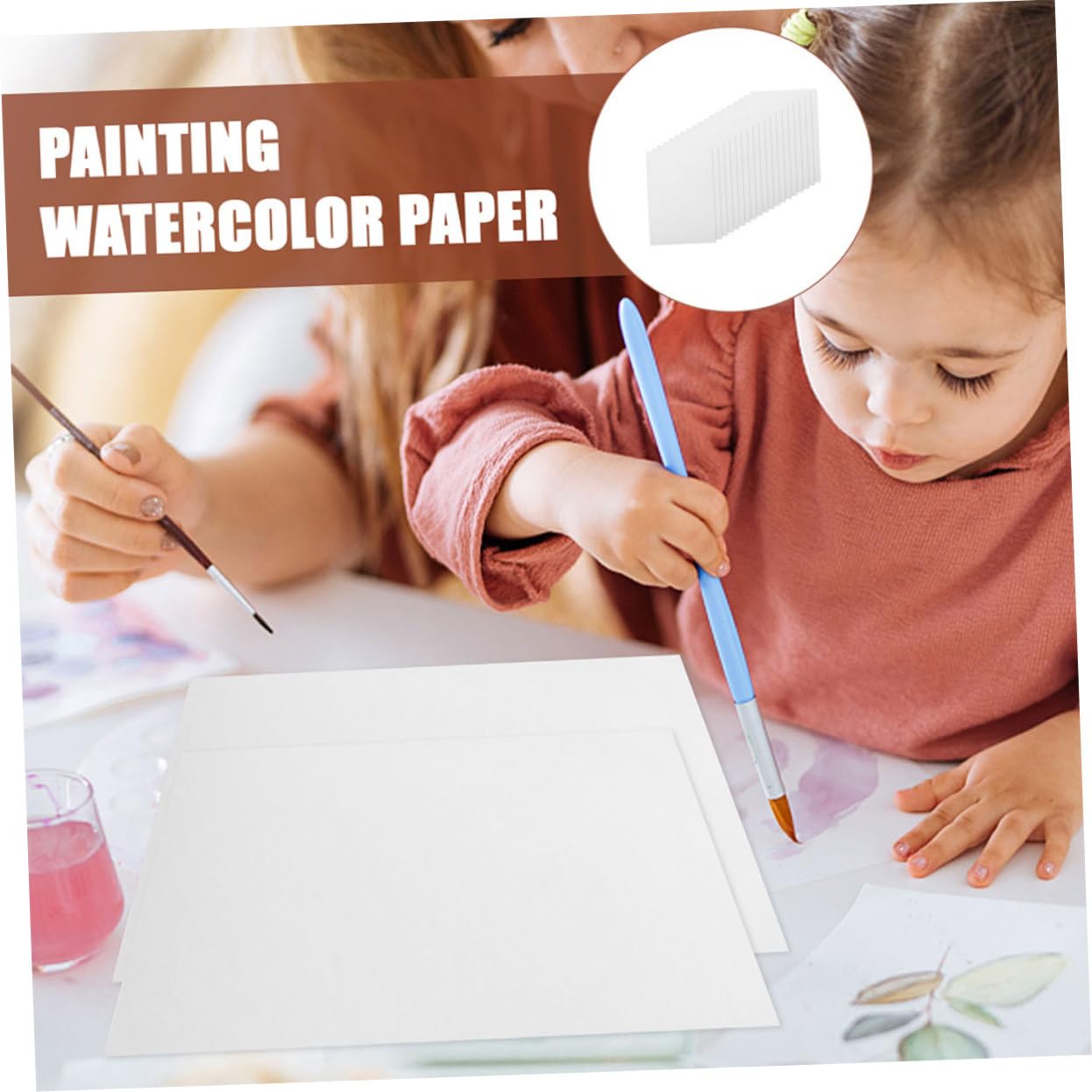 PLAFOPE Bloc de Papier Aquarelle 100 Feuilles, Papier Pressé à Froid Épais 160g, Surface Robuste pour Peinture à L’aquarelle et Techniques Mixtes