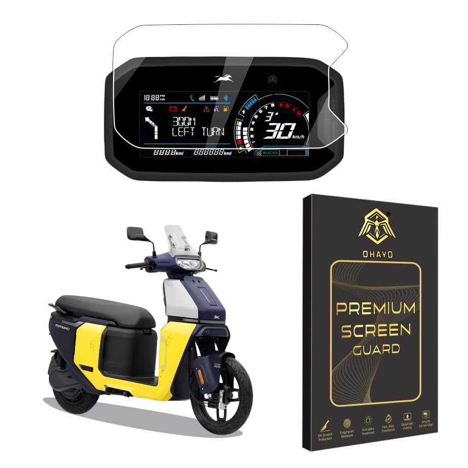 Image of OHAYO 2 Pack Display Screen Protector for TVS ORBITER EV Scooter 2025 Digital TFT Instrument Cluster | 9H Hard Coating | Military-Grade Scratch Resistant | HD Clear | Bubble-Free | Self-Healing | Easy Installation | Not Tempered, Flexible Screen Protection Film for Speedometer Display