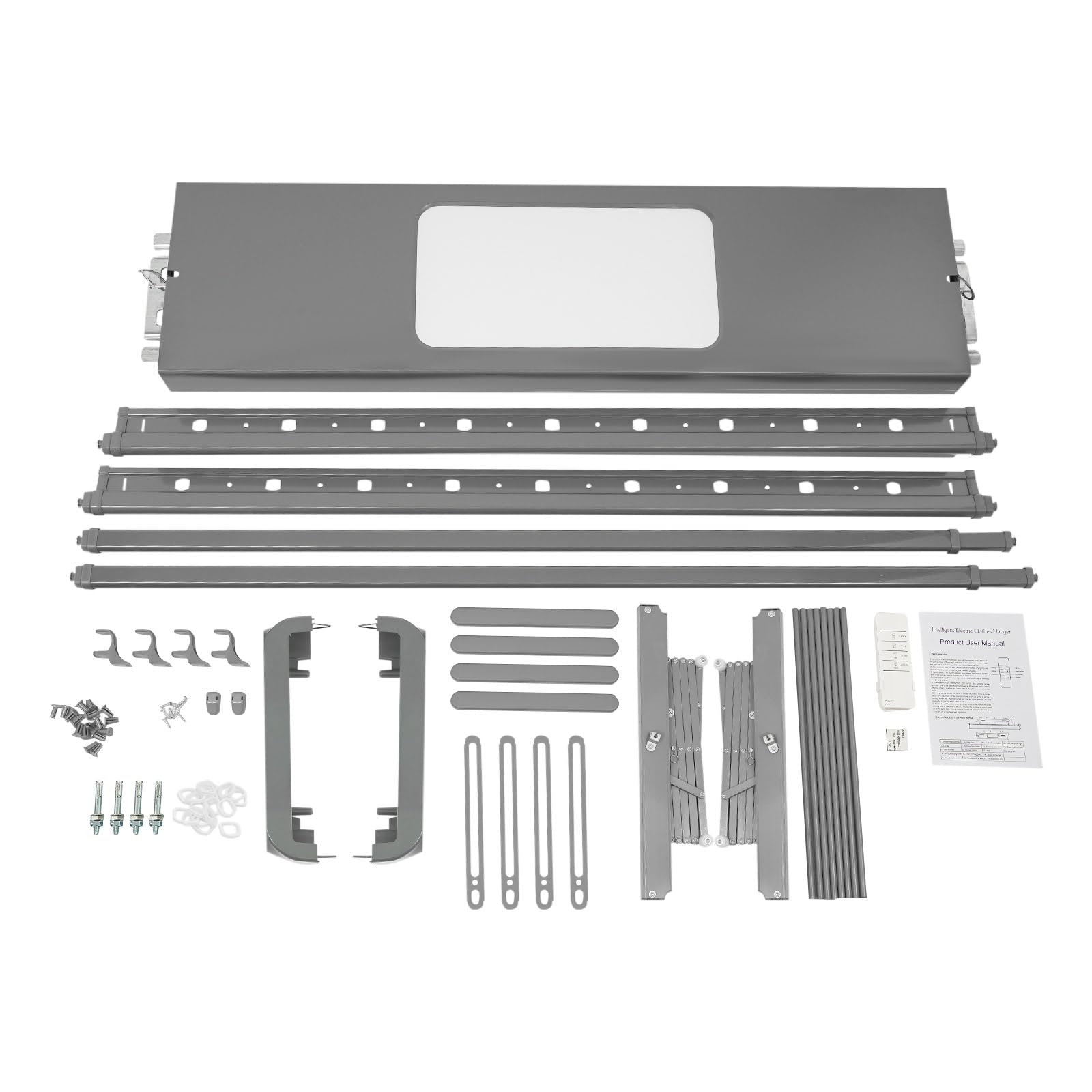 Étendoir à linge électrique mural avec télécommande, support de plafond, extensible et pliable, pour balcons, buanderies (gris)
