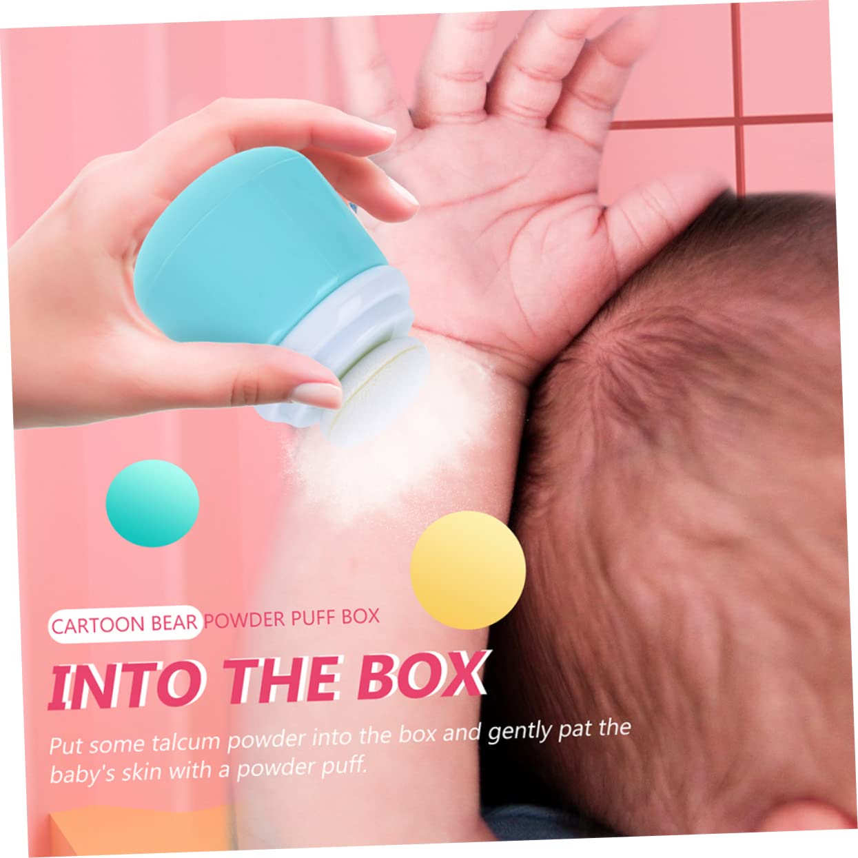 FOMIYES Powder Puff Box with Storage Container 2pcs Cartoon Bear Shape Soft Sponge Bath and Summer Use