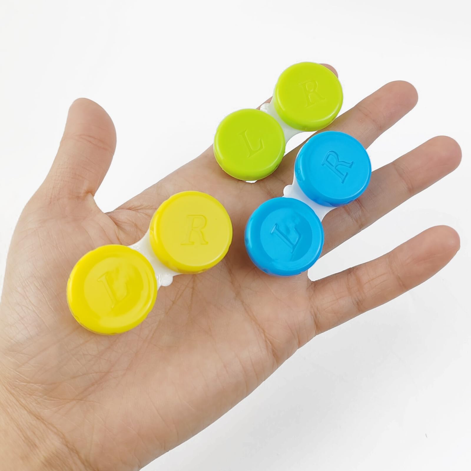 TIHOOD 60 bunte Kontaktlinsen-Etui, Bulk-Augenlinsenbox, Behälter, Soak Aufbewahrungs-Set für die Augenpflege, 6 Farben