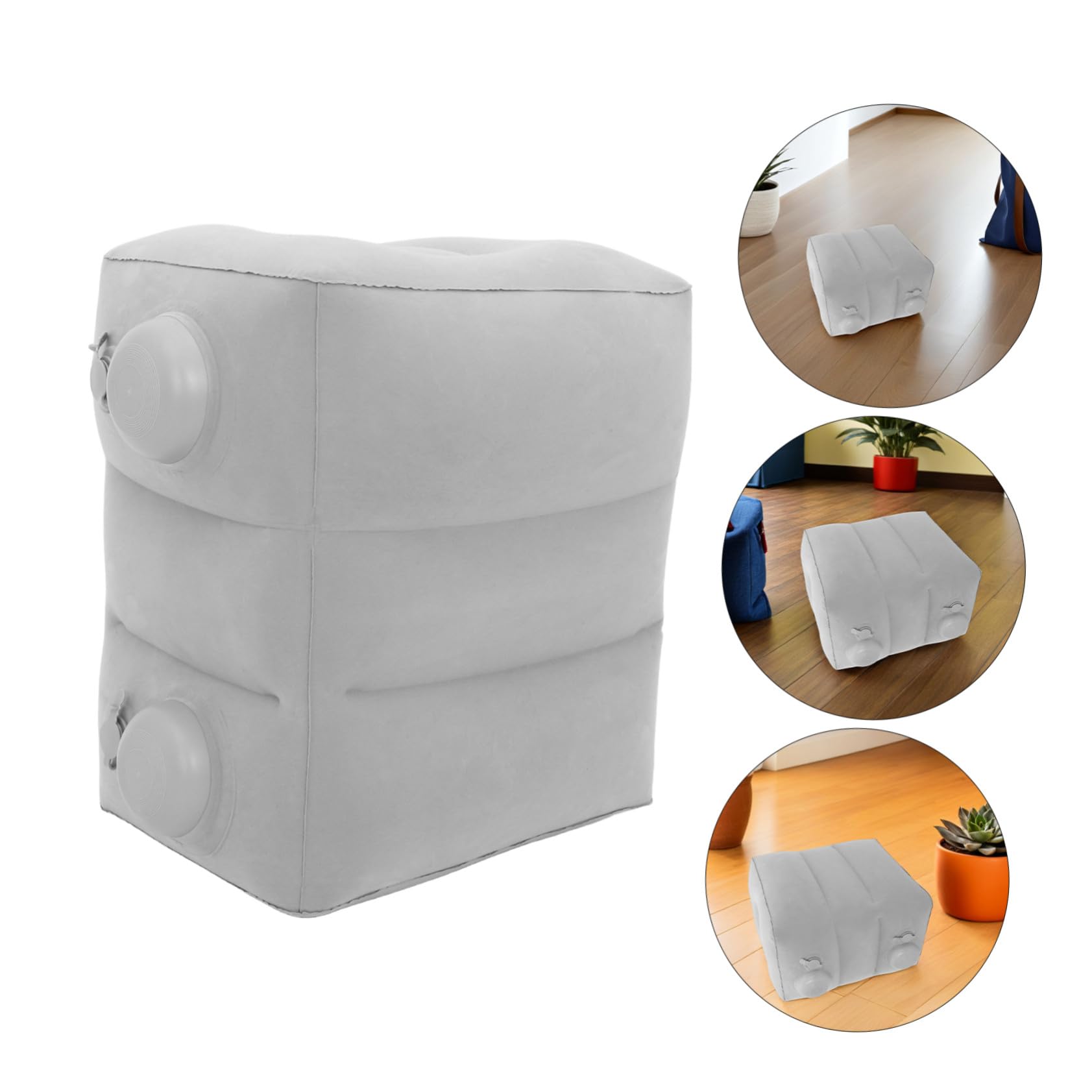 Poggiapiedi Gonfiabile da Viaggio per Aereo, Tre Strati | Pvc Floccato, Portatile e Facile da Trasportare, per Treno e Spostamenti, Supporto Elevazione Gambe