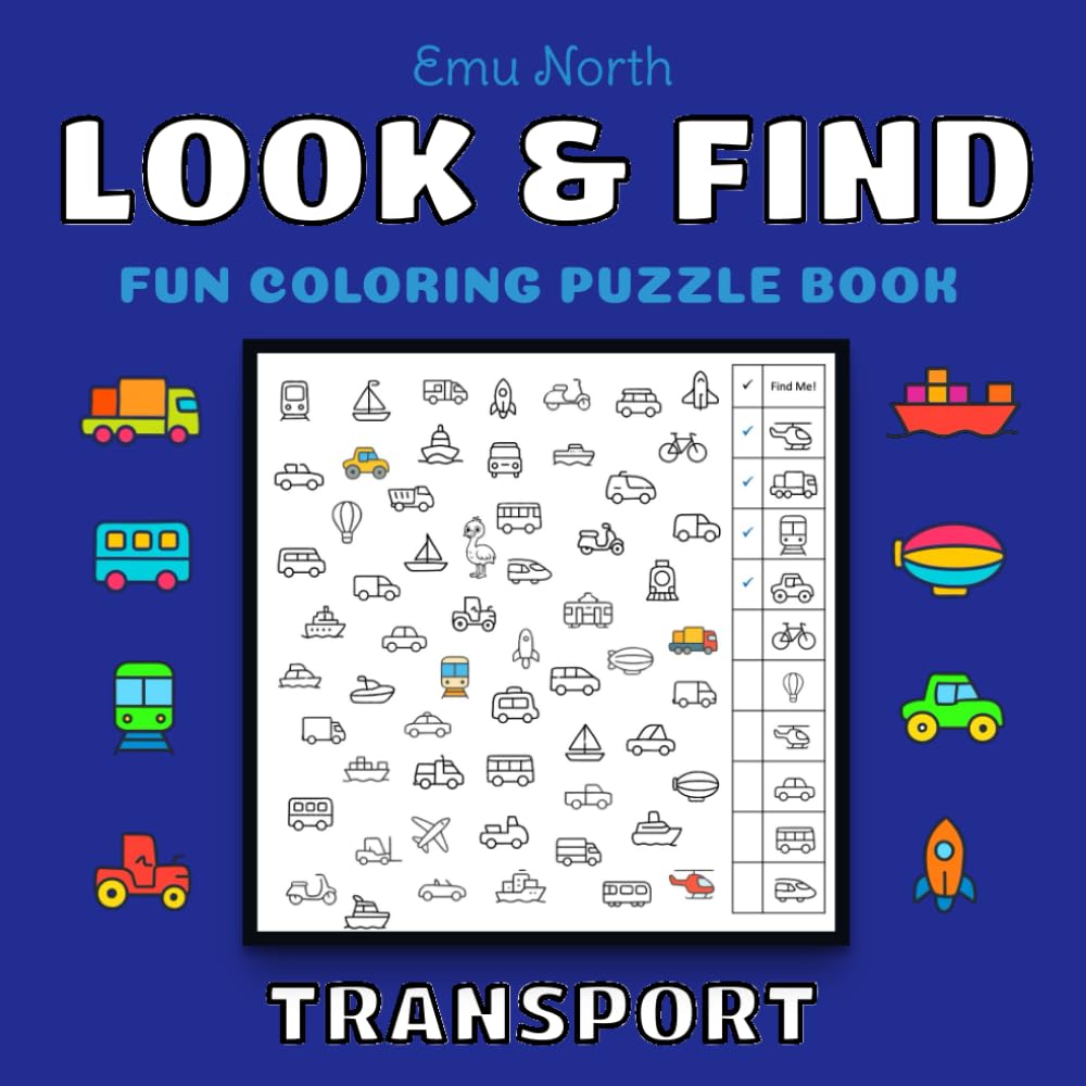 Look and Find Transport - Fun Coloring Puzzle Book (Look and Find Books)