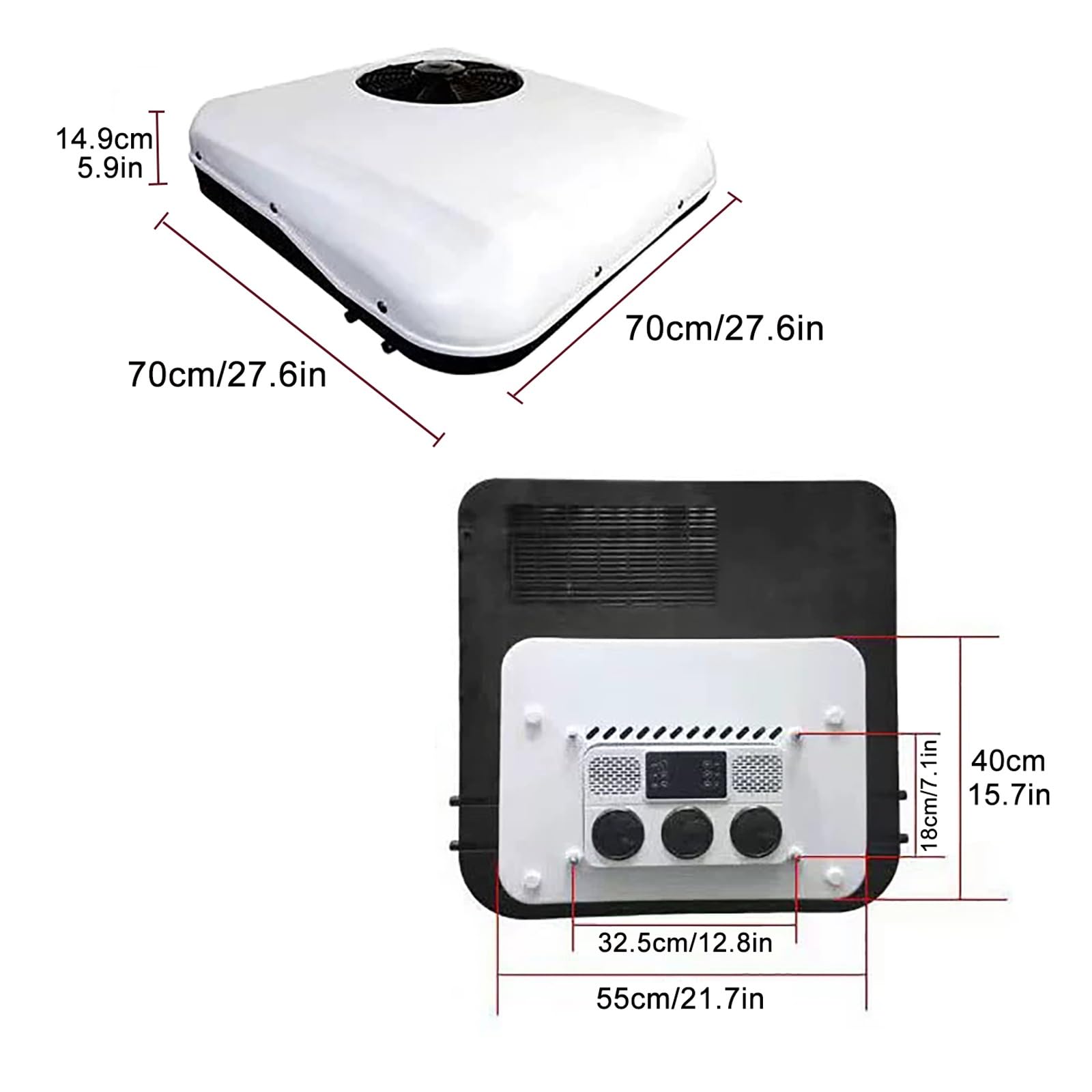 Amazon.co.jp: RV ルーフトップ エアコン、12V ヒート アンド クール