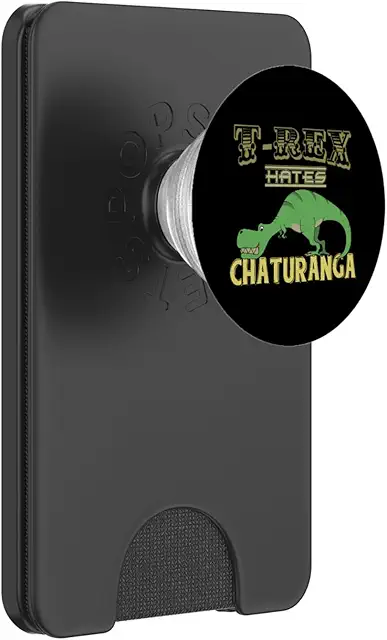 PopSockets PopWallet MagSafe: T-Rex Chaturanga Yoga Dinosaurio Divertido