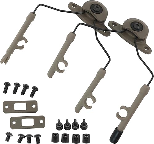 Kit de adaptador de riel táctico ARC compatible con auriculares Comtac III y cascos de riel Fast ARCM-LokTeam-Wendy2.0 (bronceado)
