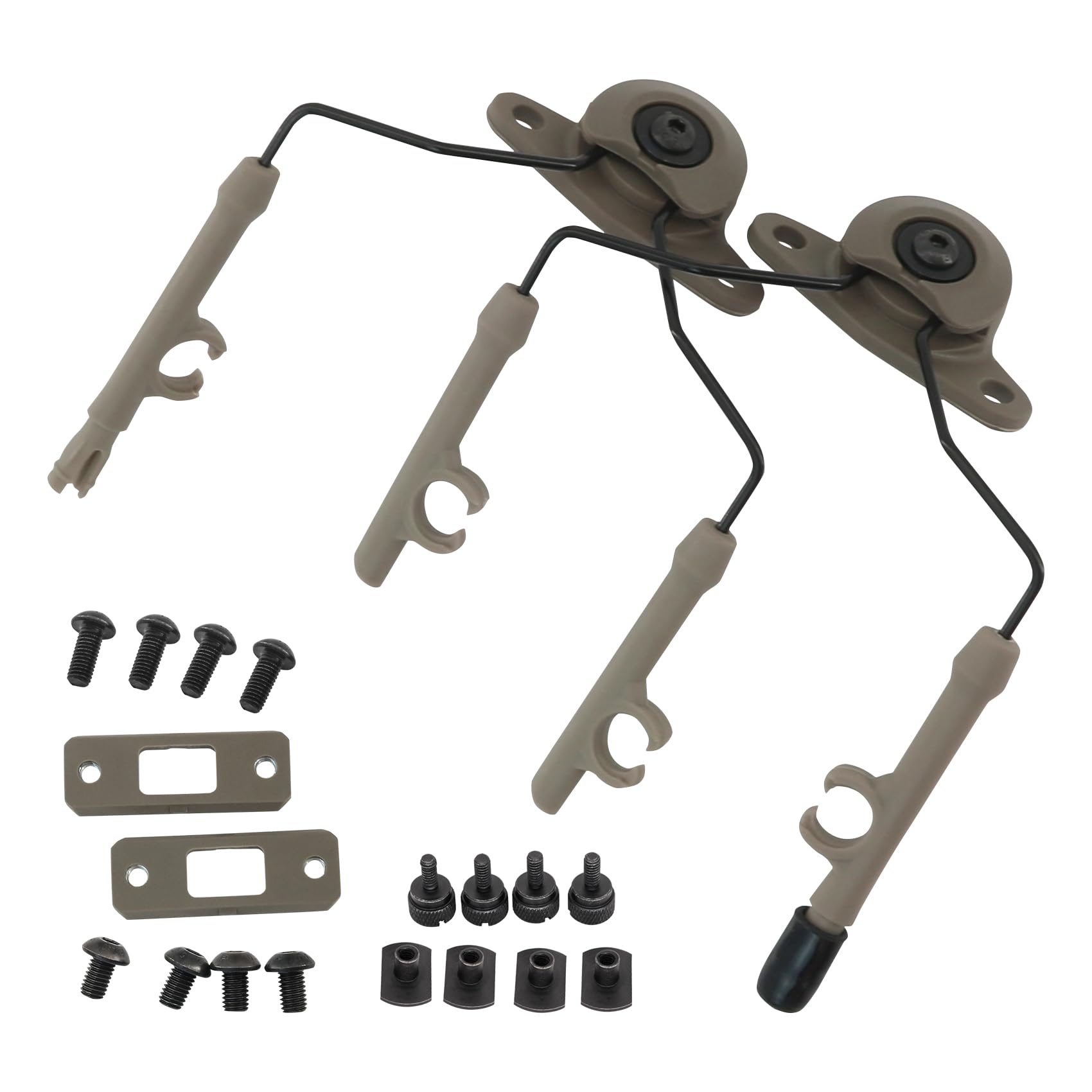 Tactical ARC Rail Adapter Kit Compatible with Comtac III Headset & Fast ARC/M-Lok/Team-Wendy2.0 Rail Helmets (Tan)
