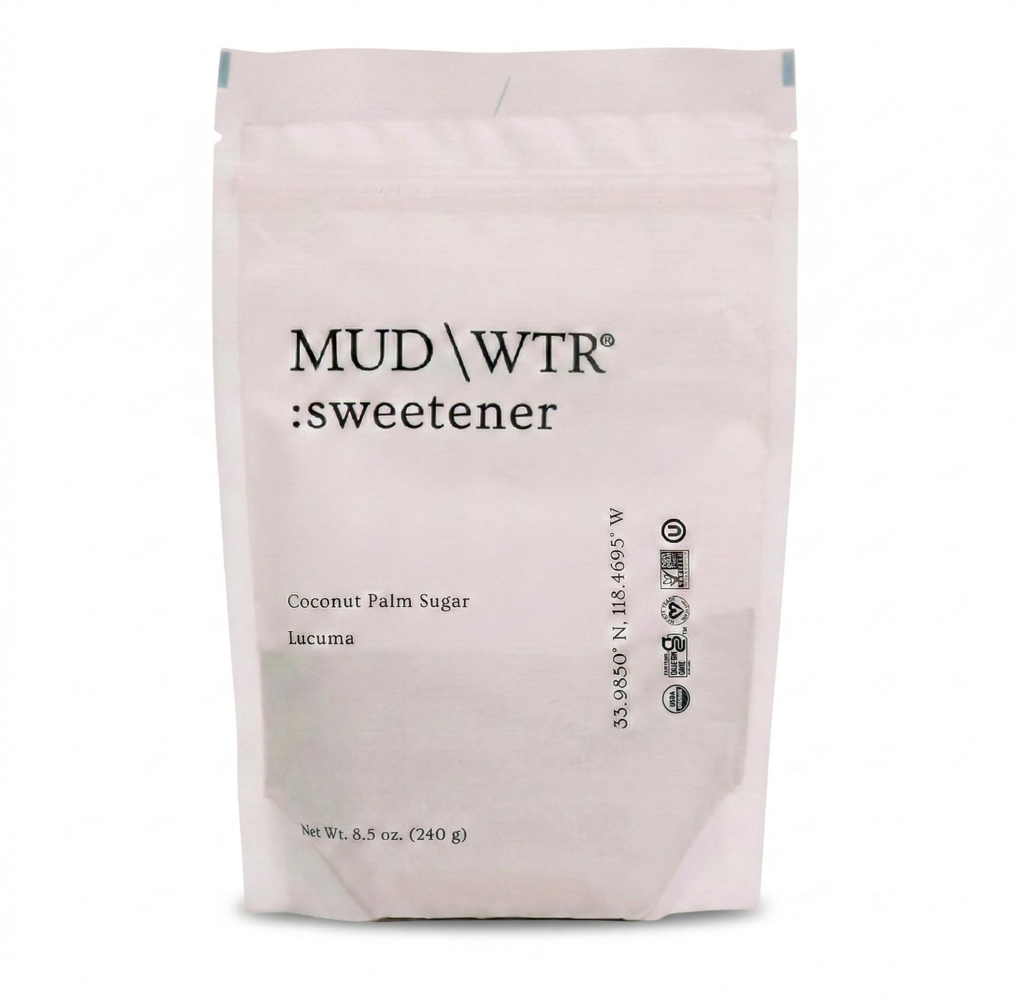MUDWTR Coconut Sweetener | Organic Coconut Palm Sugar & Lúcuma Powder Mix | USDA Organic Natural Sweetener | Serve with MUDWTR, Coffee, Tea & Hot Drinks | Gluten Free, Vegan, Non-GMO | 30 Servings