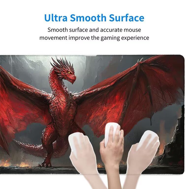 Tappetino Mouse Gaming XXL 1600 x 800 mm Tappetino Antiscivolo Sottomano Da Scrivania Per Mouse e Tastiera, Con Base In Gomma Antiscivolo, Lavabile, Mouse Pad dinosauri, Regalo per Uomo L-639